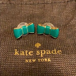 Kate Spade green bow stud earrings